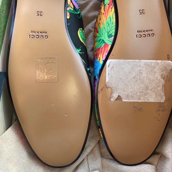 GUCCI X KEN SCOTT Malaga Kid Flora Infinity Women's Princetown - Picture 6 of 9